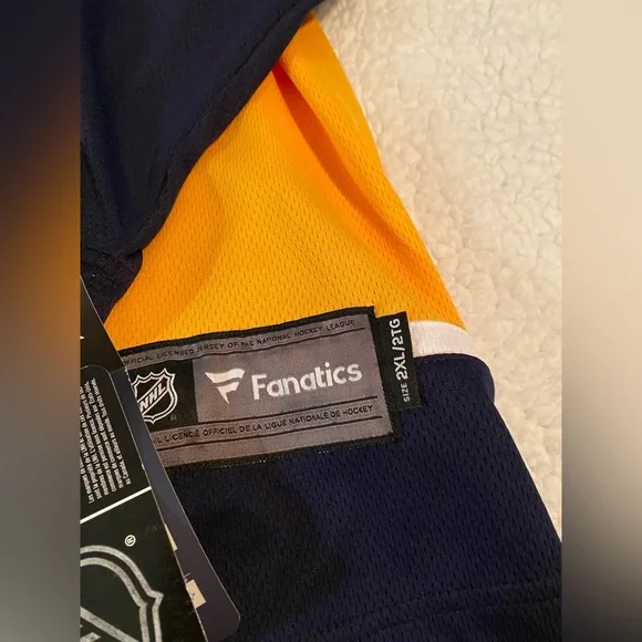 Fanatics Yellow and Blue NHL Jersey Nashville Predators NWT - Picture 2 of 6